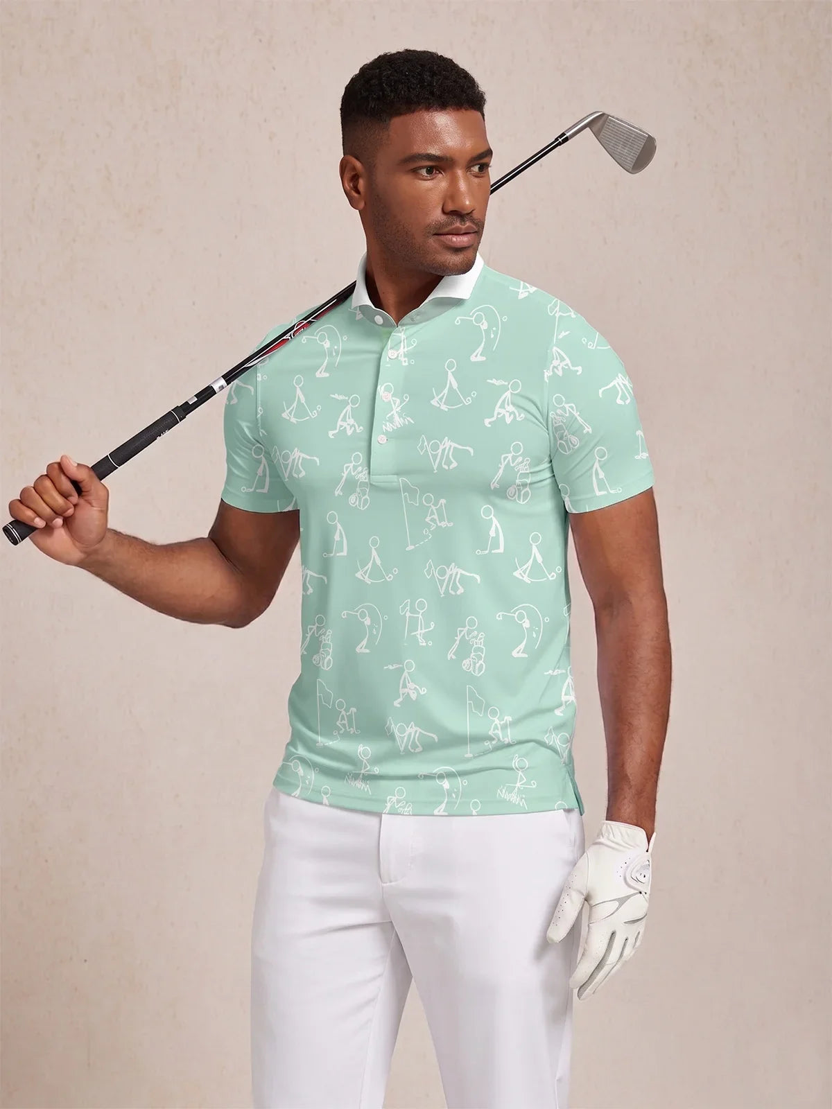 Hyper-prep Men's Ribbed Collar Polo Top UPF50+