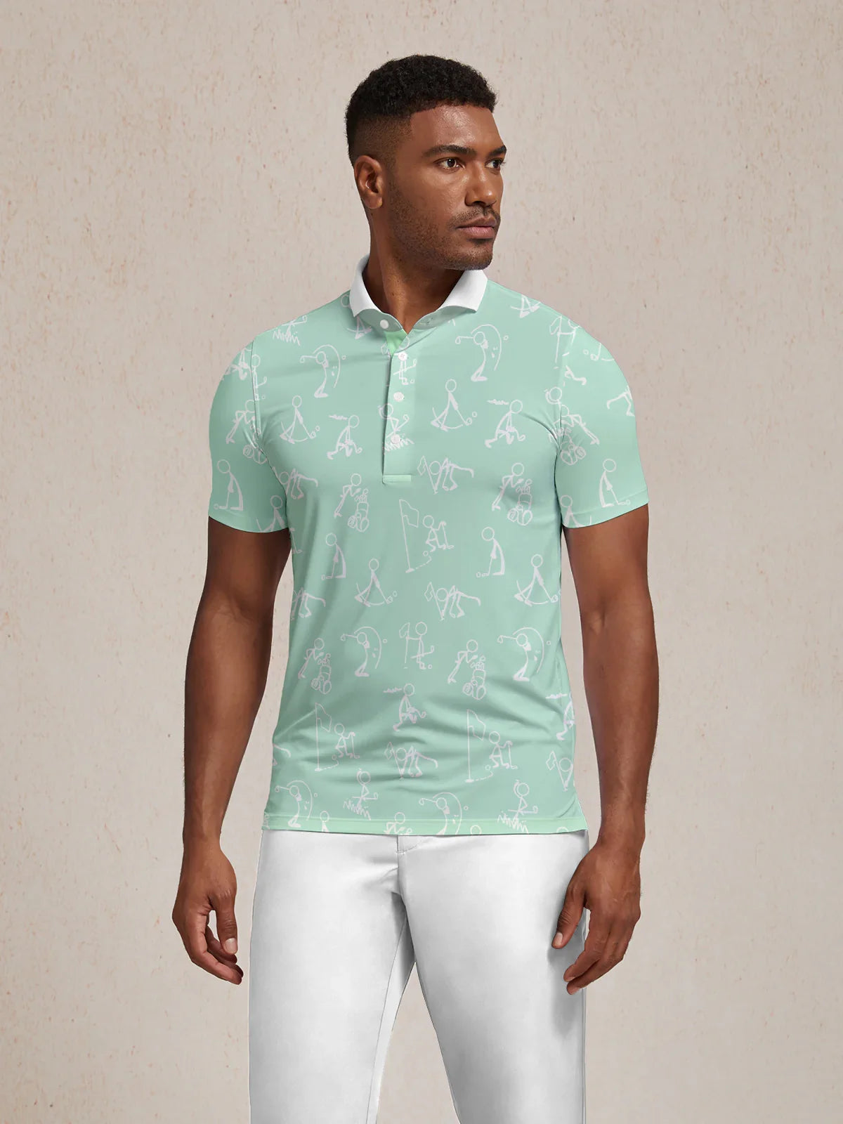 Hyper-prep Men's Ribbed Collar Polo Top UPF50+