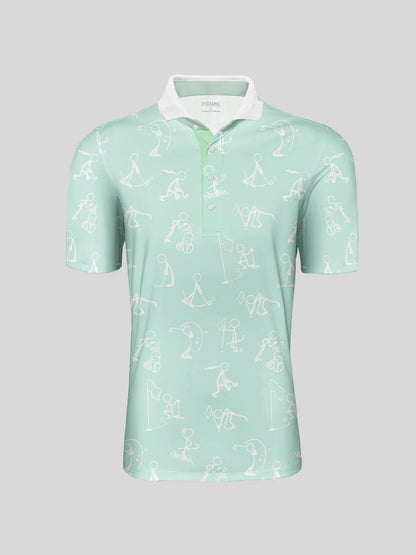 Hyper-prep Men's Ribbed Collar Polo Top UPF50+