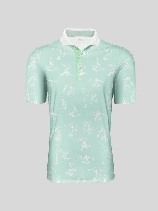 Hyper-prep Men's Ribbed Collar Polo Top UPF50+