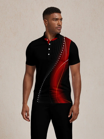 Air Brush Men's Ribbed Collar Polo Top UPF50+