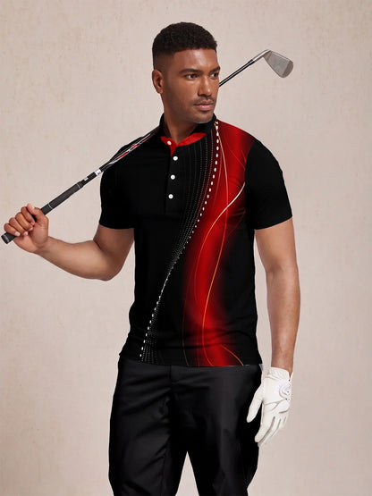 Air Brush Men's Ribbed Collar Polo Top UPF50+