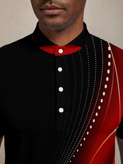 Air Brush Men's Ribbed Collar Polo Top UPF50+