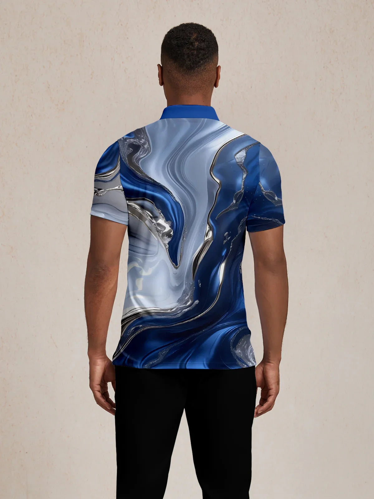 Inked Skins Men's Ribbed Collar Polo Top UPF50+
