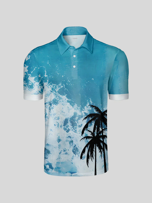 Hyped-up Tropical Men's Polo Top UPF50+
