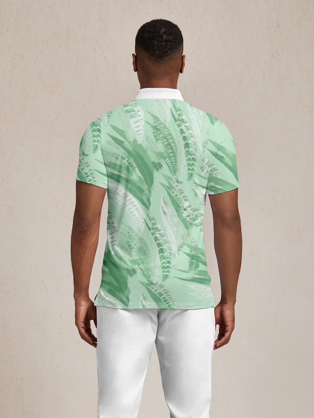Wildlife Party Men's Ribbed Collar Polo Top UPF50+