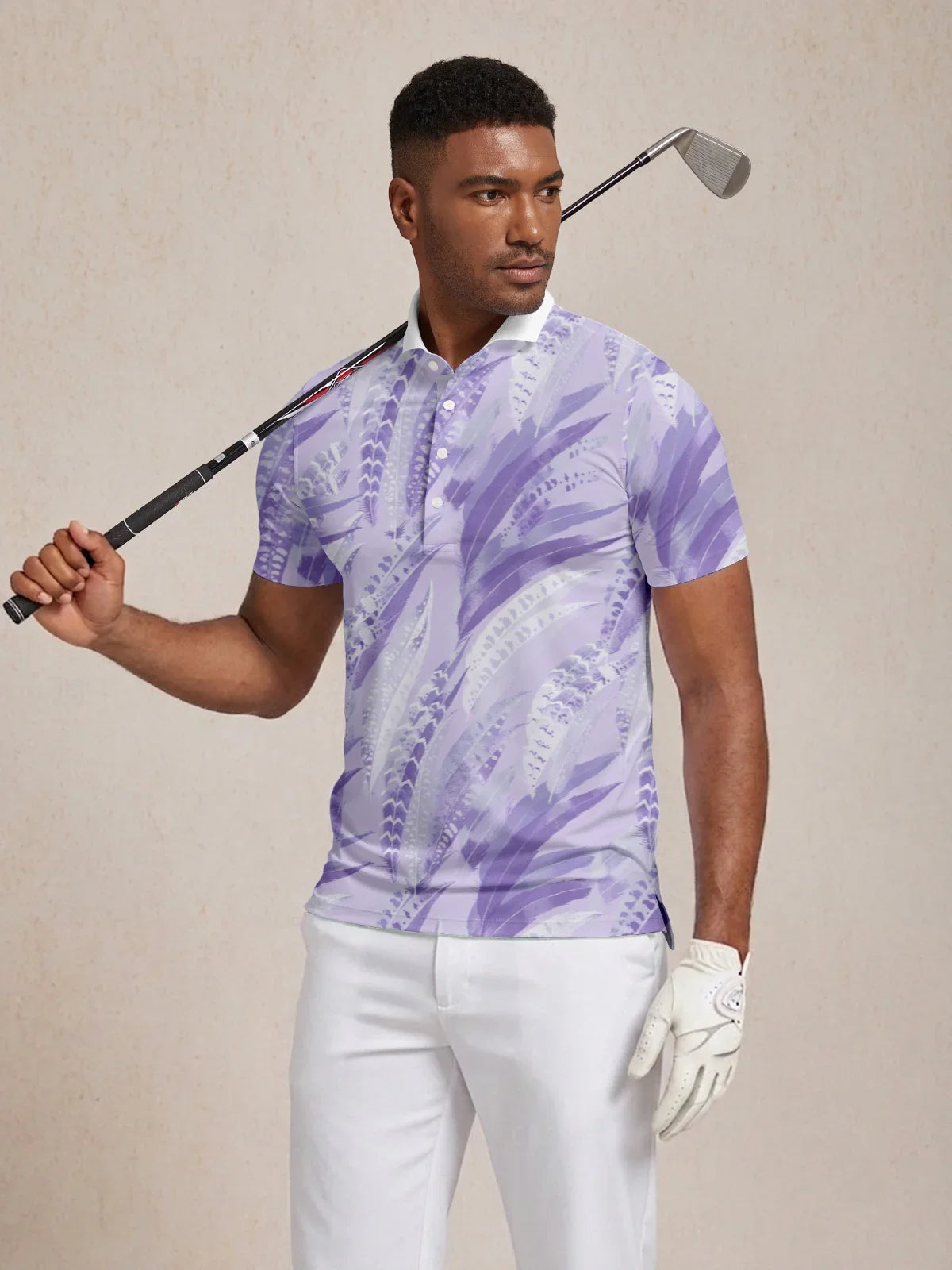 Wildlife Party Men's Ribbed Collar Polo Top UPF50+