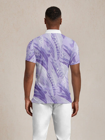 Wildlife Party Men's Ribbed Collar Polo Top UPF50+