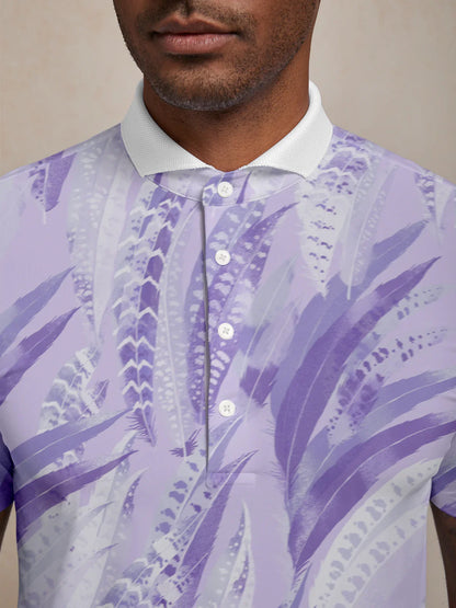 Wildlife Party Men's Ribbed Collar Polo Top UPF50+