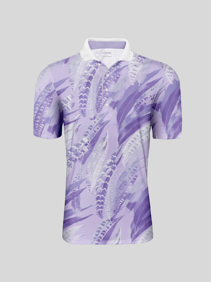 Wildlife Party Men's Ribbed Collar Polo Top UPF50+