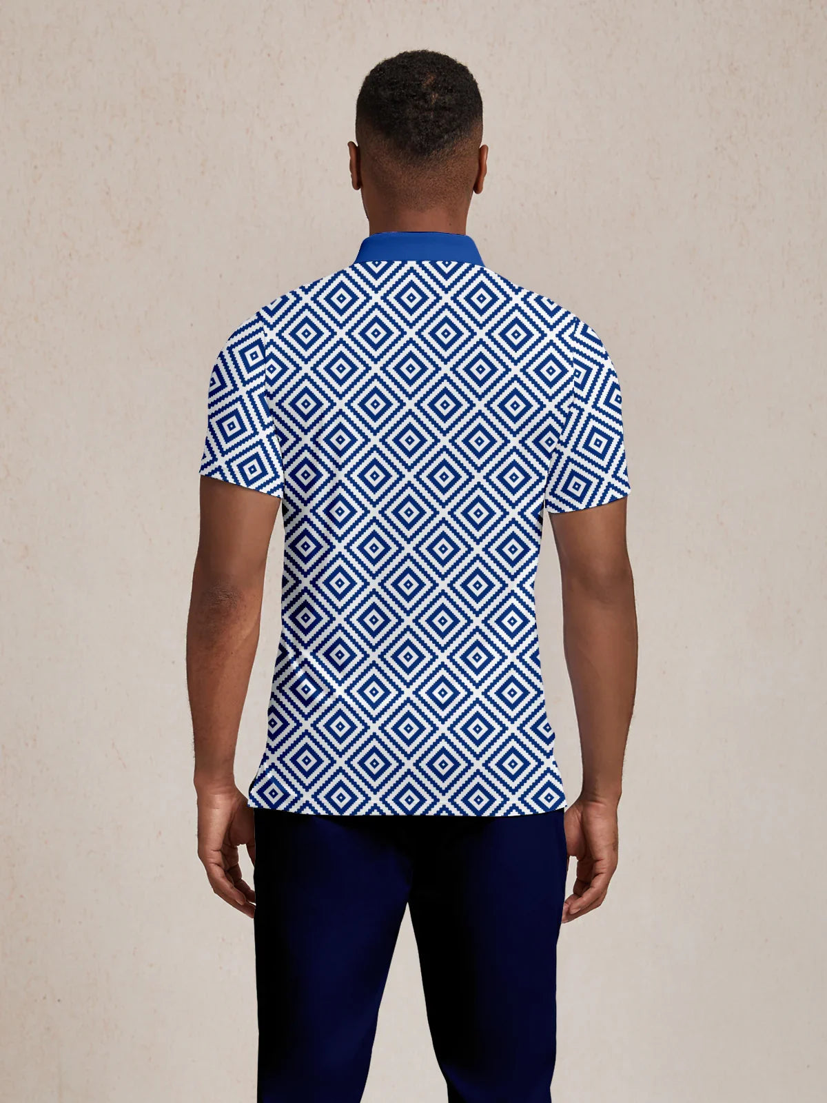 Bold Baroque Men's Ribbed Collar Polo Top UPF50+
