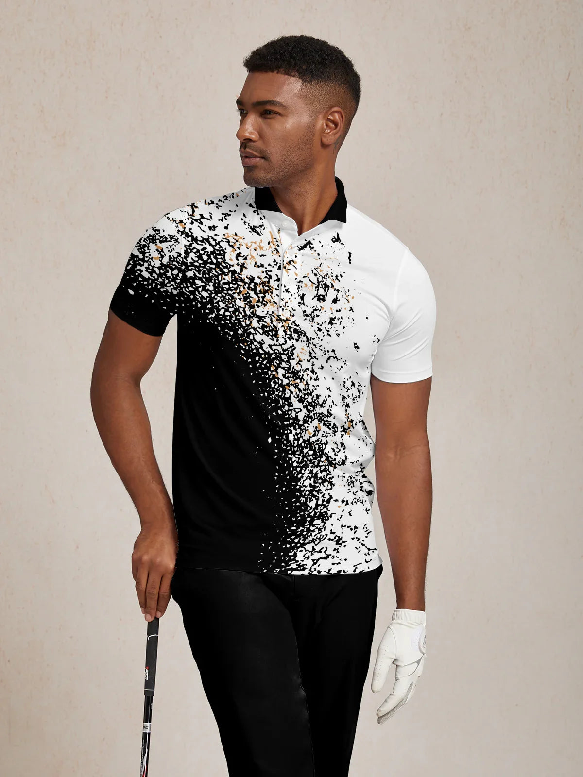 Inked Skins Men's Ribbed Collar Polo Top UPF50+