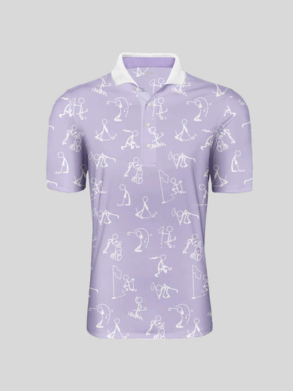 Hyper-prep Men's Ribbed Collar Polo Top UPF50+
