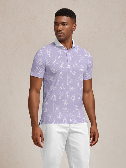 Hyper-prep Men's Ribbed Collar Polo Top UPF50+