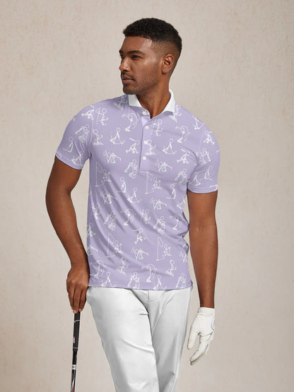 Hyper-prep Men's Ribbed Collar Polo Top UPF50+