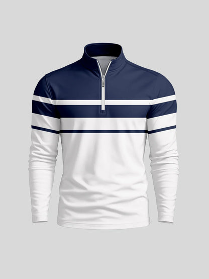 Playful Nautical Golf Shirt Quarterzip UPF50+