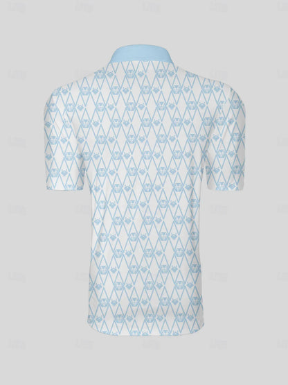 Hyper-prep Men's Ribbed Collar Polo Top UPF50+