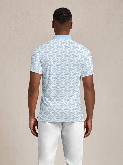 Hyper-prep Men's Ribbed Collar Polo Top UPF50+
