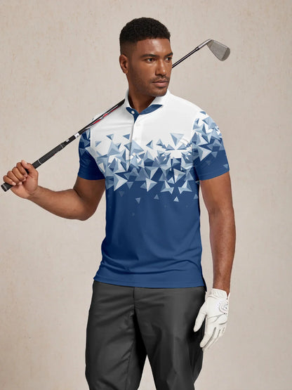 Hyper-prep Men's Ribbed Collar Polo Top UPF50+