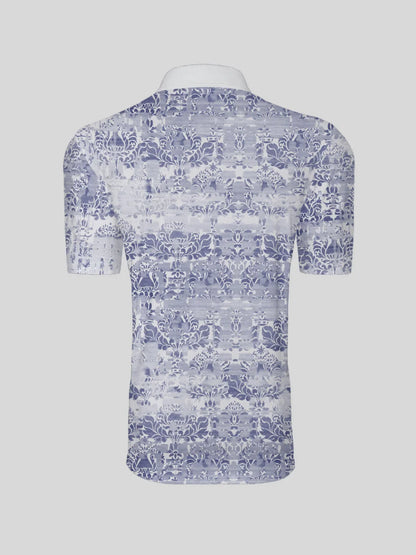 Hyped-up Tropical Men's Ribbed Collar Polo Top UPF50+