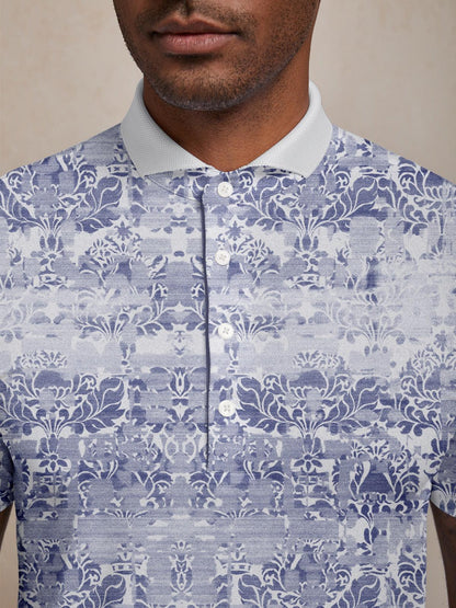 Hyped-up Tropical Men's Ribbed Collar Polo Top UPF50+