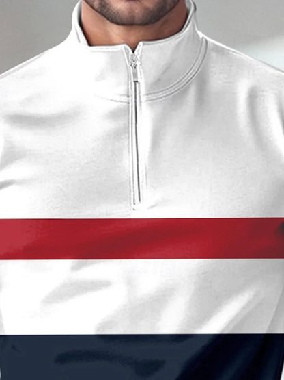 Playful Nautical Men's Golf Shirt Quarterzip UPF50+