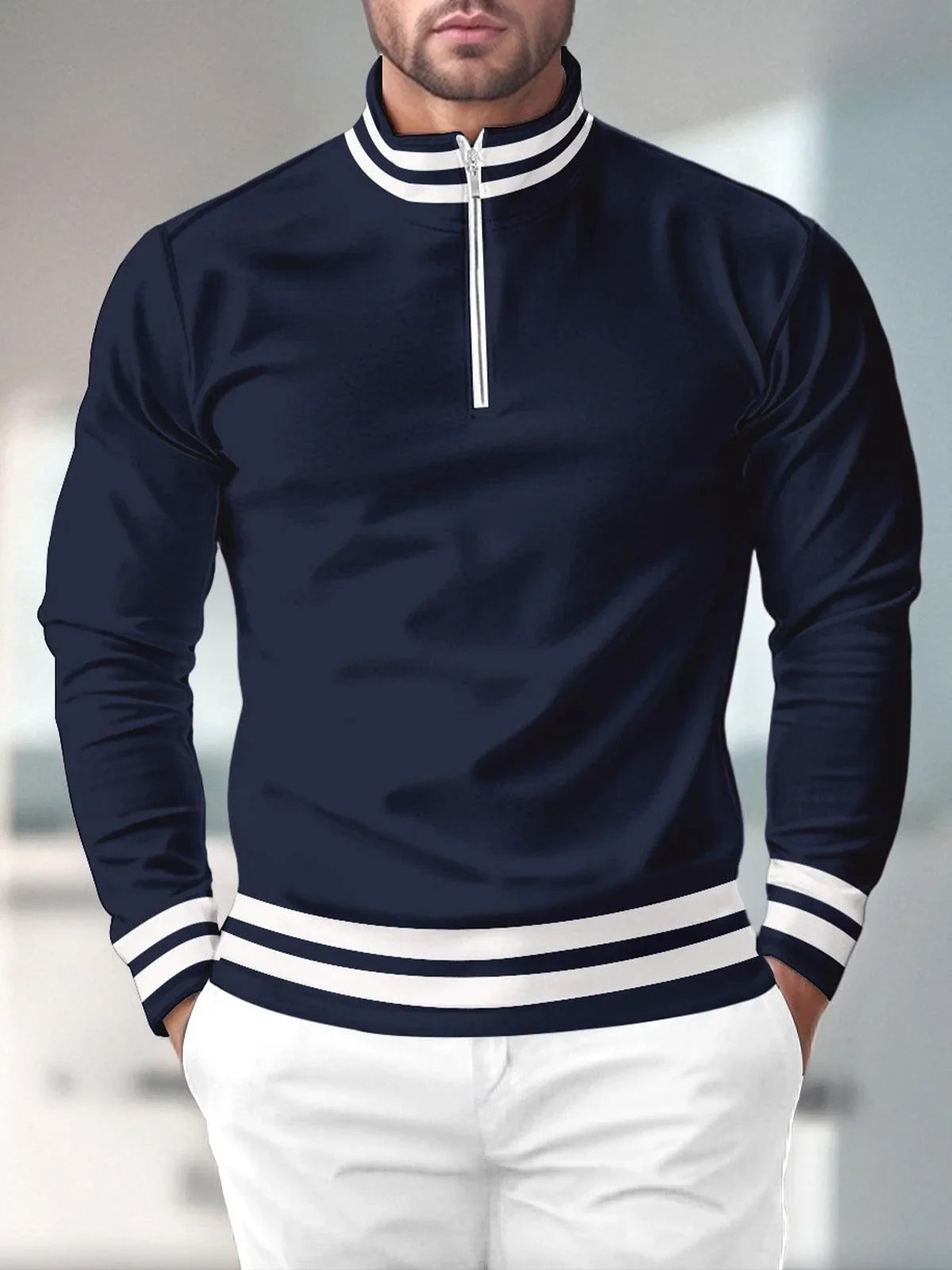 Navycore Men's Golf Shirt Quarterzip UPF50+