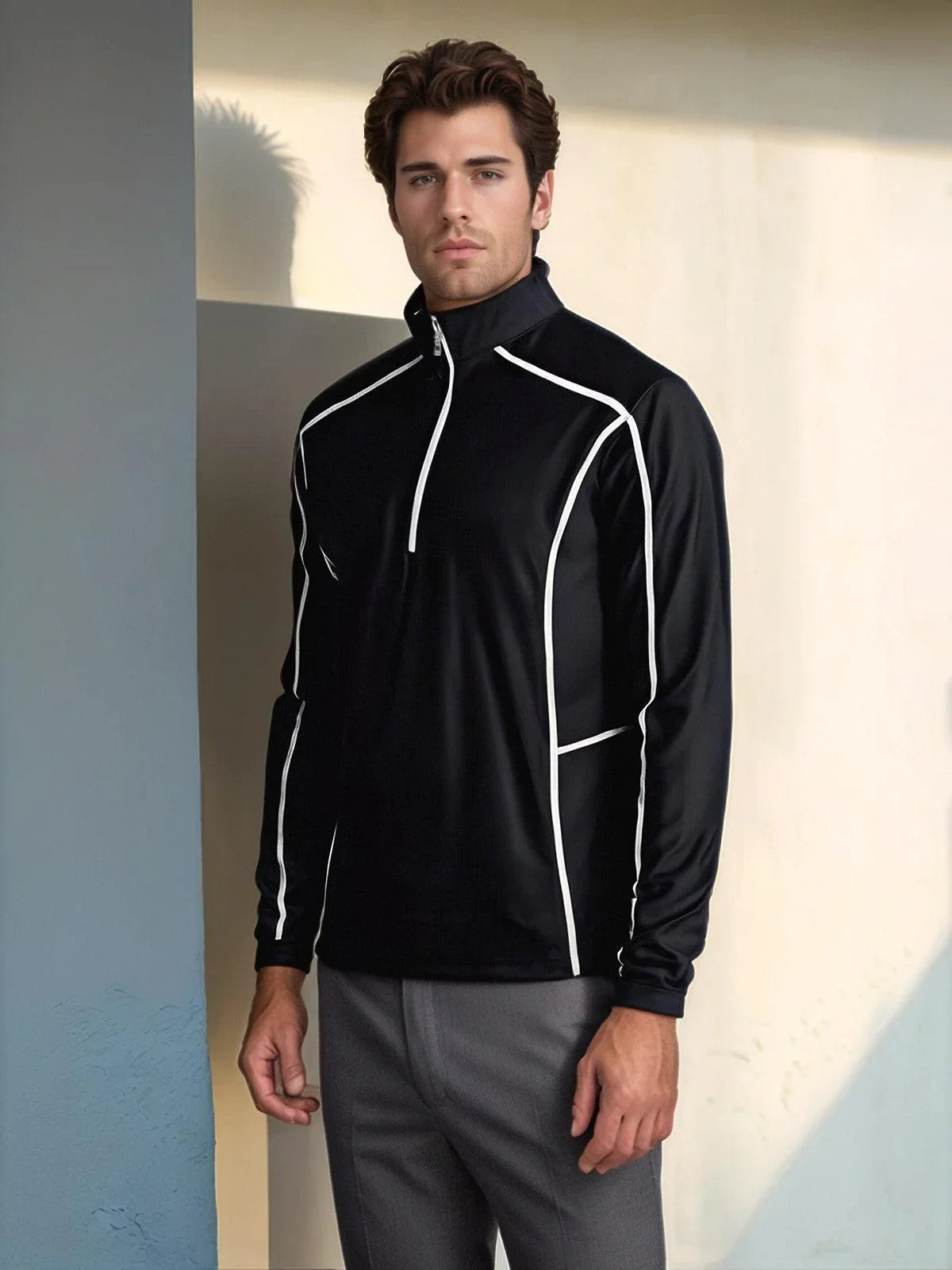 More Than Basic Men's Golf Shirt Quarterzip UPF50+