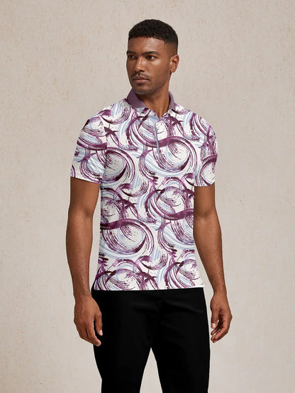 Air Brush Men's Ribbed Collar Polo Top UPF50+