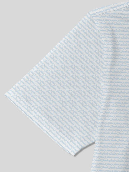 Playful Nautical Men's Ribbed Collar Polo Top UPF50+