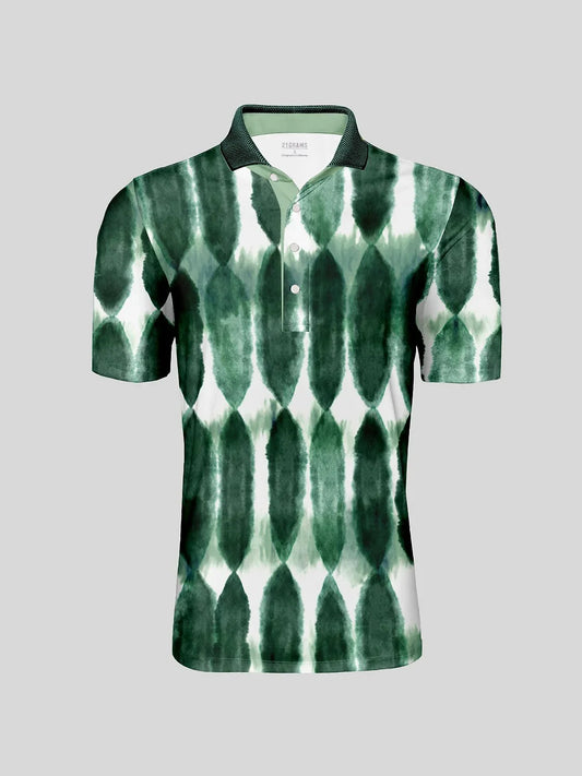 Inked Skins Men's Ribbed Collar Polo Top UPF50+