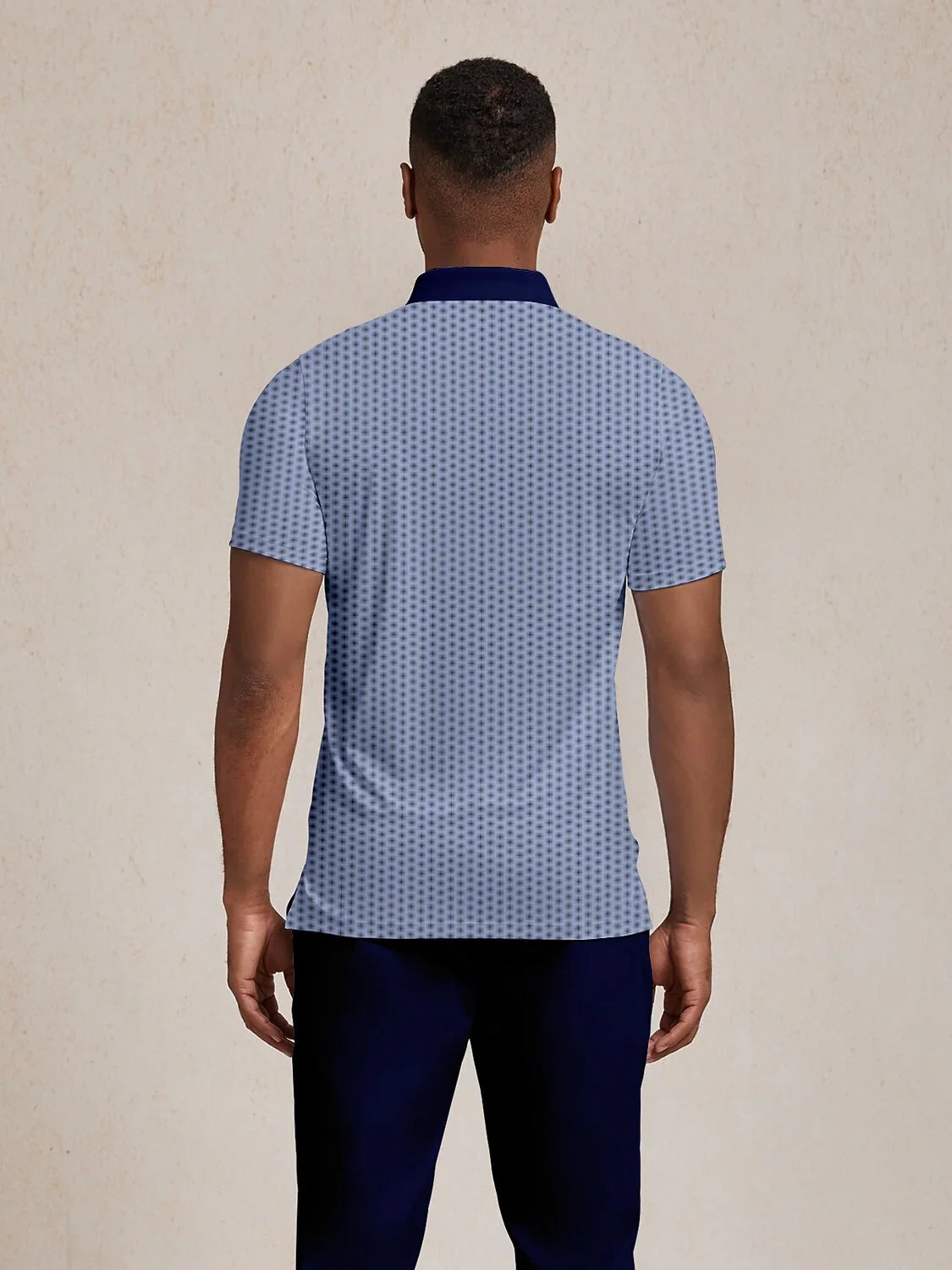 Playful Nautical Men's Ribbed Collar Polo Top UPF50+