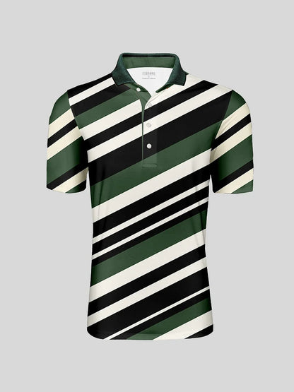 Hyper-prep Men's Ribbed Collar Polo Top UPF50+
