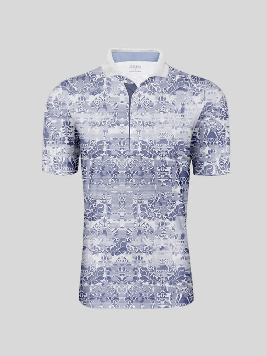 Hyped-up Tropical Men's Ribbed Collar Polo Top UPF50+