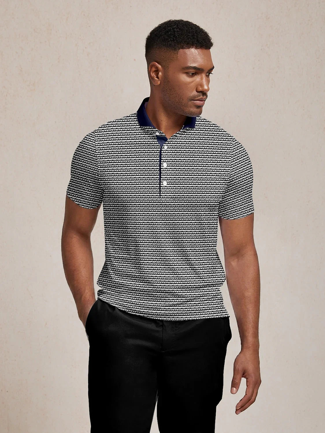 Not So Classic Men's Ribbed Collar Polo Top UPF50+