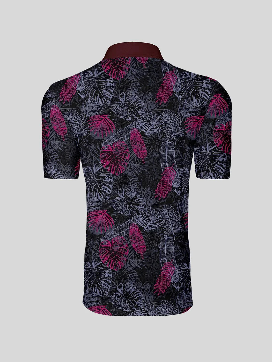 Hyped-up Tropical Men's Ribbed Collar Polo Top UPF50+