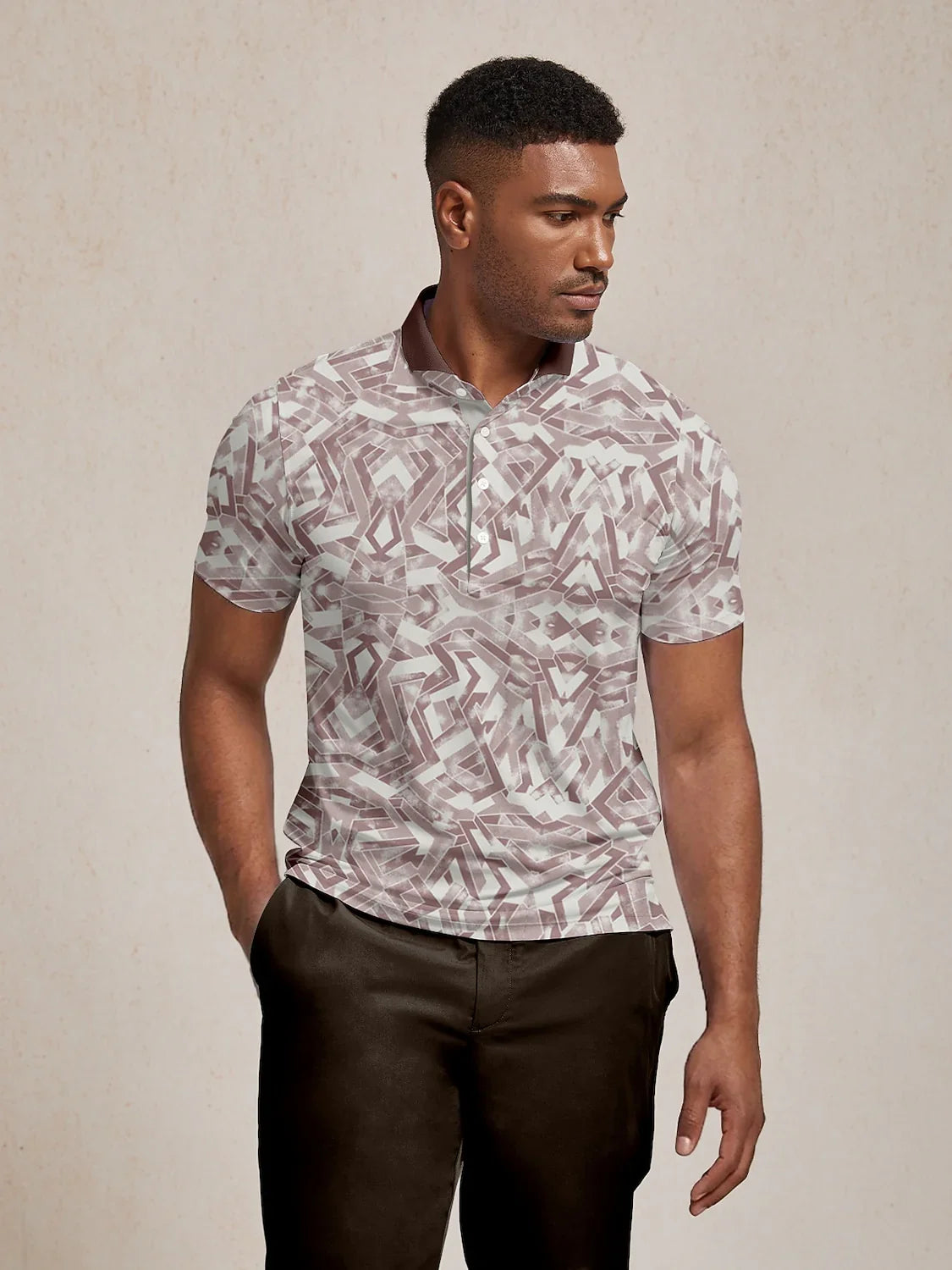 Air Brush Men's Ribbed Collar Polo Top UPF50+