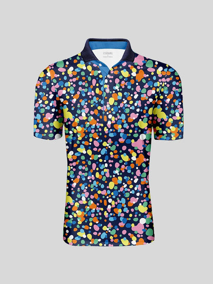 Hyper-prep Men's Ribbed Collar Polo Top UPF50+