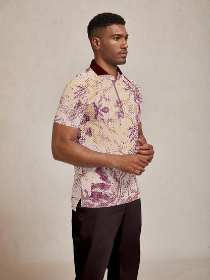 Inked Skins Men's Ribbed Collar Polo Top UPF50+