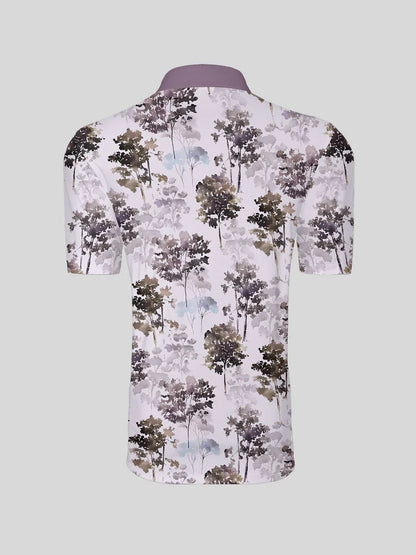 Hyped-up Tropical Men's Ribbed Collar Polo Top UPF50+